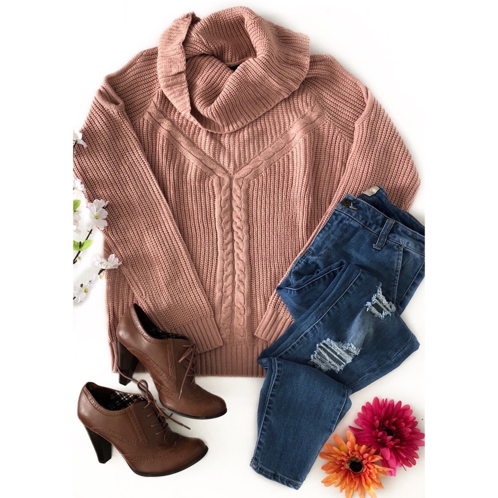 Cold-shoulder Cowl-neck Sweater